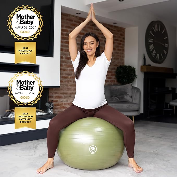 BABYGO® Birthing Ball for Pregnancy & Labor + Our Award Winning Book - Exercise, Birth & Recovery Plan, 5X Stronger Than a Yoga Ball with Eco Friendly Material