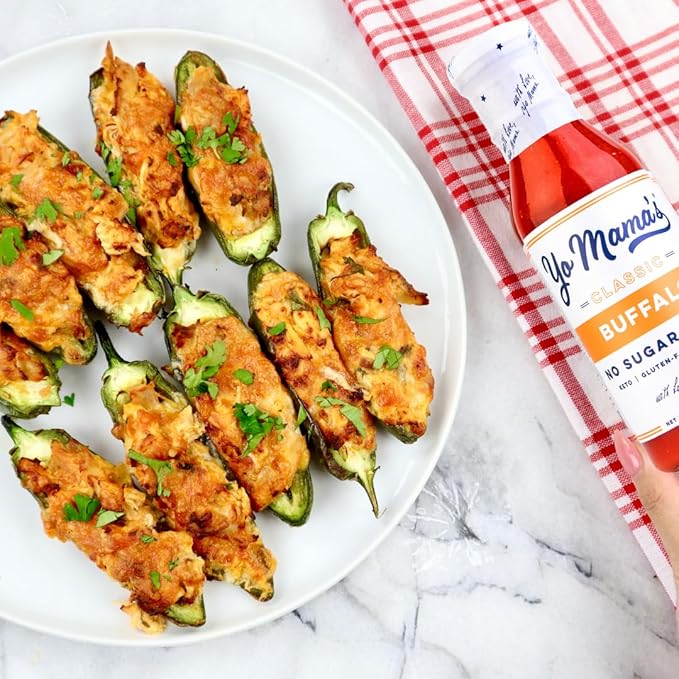 Yo Mama’s Foods Keto Buffalo Dipping, Marinade & Wing Sauce - Pack of (4) - Low-Zero Carb, No Sugar Added, Whole30, Paleo, Gluten and Soy Free, and Low Calorie!