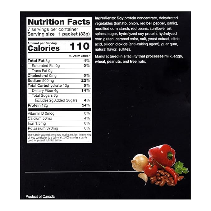 PROTIFIT - High Protein Vegetable Chili Mix, 12g Protein, Low Calorie, Low Carb, Low Fat, Low Sugar, Cholesterol Free, Ideal Protein Compatible, 7 Servings Per Box