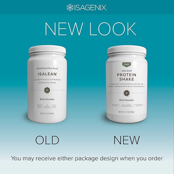 Isagenix Plant-Based IsaLean Protein Shake - Energy Powder with Whole-Food Sourced Vitamins - Supports Lean Muscle Growth & Healthy Metabolism - Rich Chocolate, 27.2 oz (14 Servings)