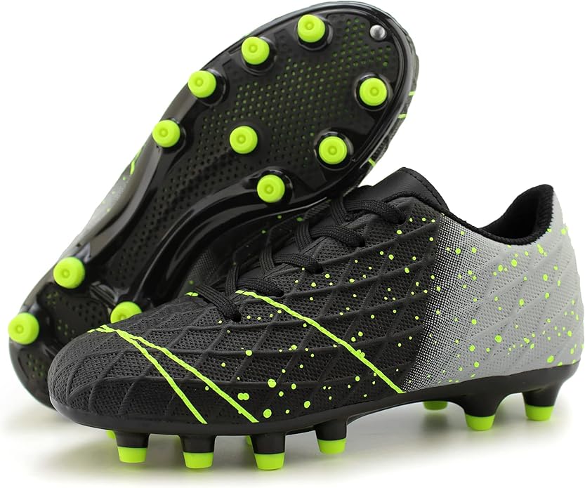 Tobfis Kids Athletic Outdoor Firm Ground Soccer Cleats Shoes(Toddler/Little Kid/Big Kid)