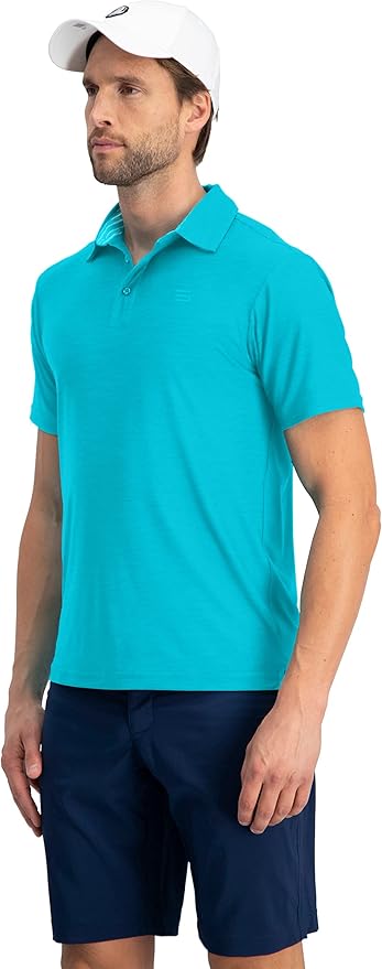 Three Sixty Six Golf Shirts for Men - Dry Fit Short-Sleeve Polo, Athletic Casual Collared T-Shirt