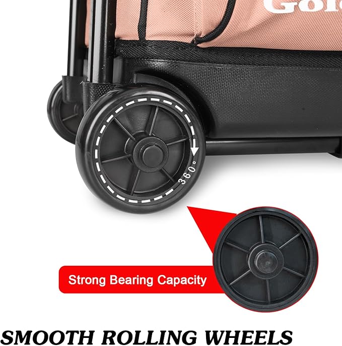 Goloni 3 Ball Bowling Bags with Wheels - Rolling Bowling Bag for 3 Balls & Accessories - Retractable Handle Extends to 38