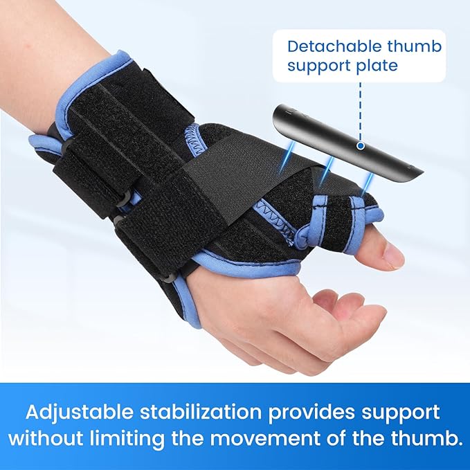 Velpeau Carpal Tunnel Wrist Brace with Thumb Stabilizer Night Support, Completely Stabilizes Wrist Thumb Joint, Pain Relief for Tendonitis, De Quervain's Tenosynovitis, Arthritis (Short, Left Hand,M)
