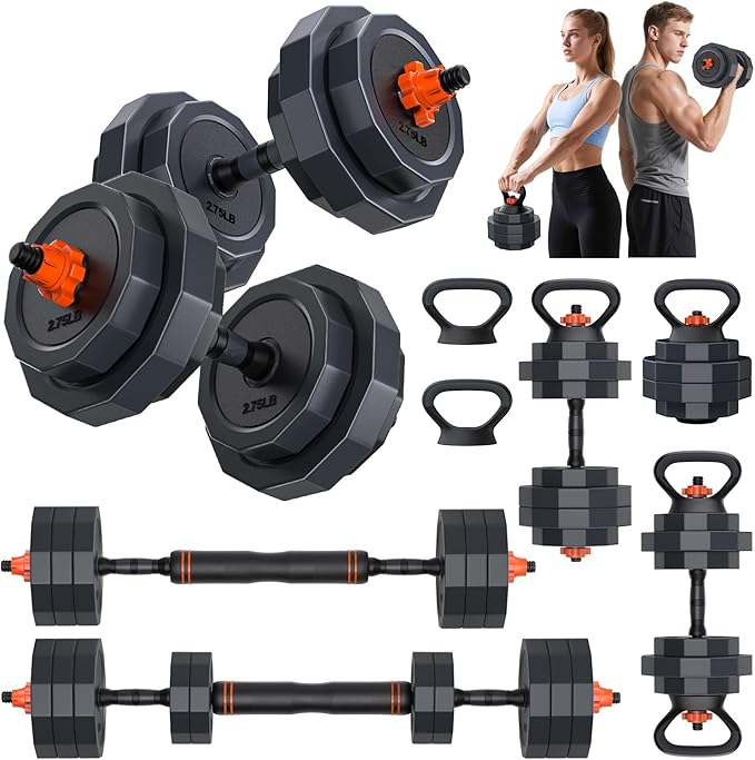 Adjustable Dumbbells Set, 45/65/85 lbs Free Weight Set with Connector, 4 in1 Dumbbells Set for Home Gym Workout