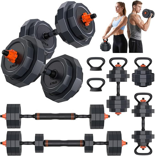 Adjustable Dumbbells Set, 45/65/85 lbs Free Weight Set with Connector, 4 in1 Dumbbells Set for Home Gym Workout