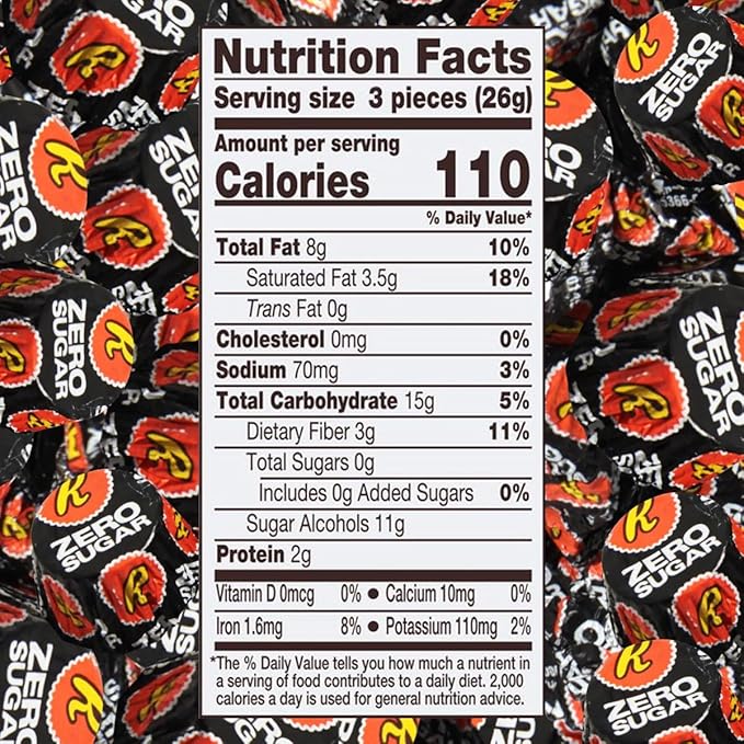 Zero Sugar Miniatures Dark Chocolate, 2 Pound Reese'sZero Sugar Peanut Butter Cups Delights, Indulgent Dark Chocolate Peanut Butter Cups For Enjoyment, Perfect For Snacking, Parties, and Gifts
