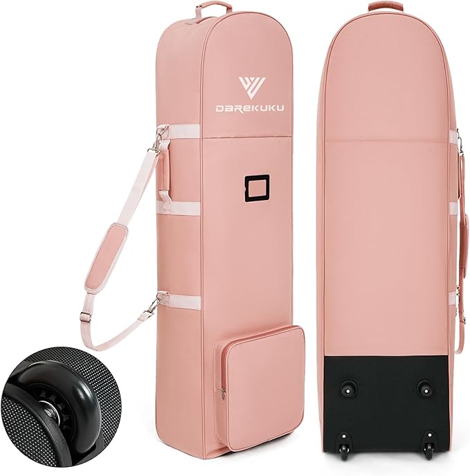 Golf Travel Bags for Airlines with Adjustable Support Rod and Detachable Shoulder Straps, Soft Foldable Golf Club Travel Covers, 900D Heavy Duty Oxford