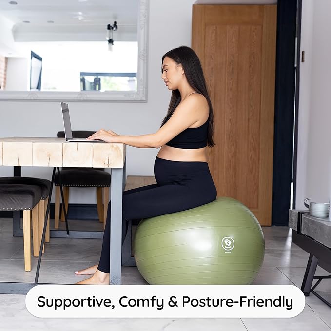 BABYGO® Birthing Ball for Pregnancy & Labor + Our Award Winning Book - Exercise, Birth & Recovery Plan, 5X Stronger Than a Yoga Ball with Eco Friendly Material