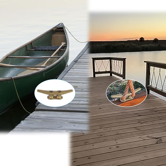 4 inch Dock Cleats 4/6/8/12/16/20/24 Pack,Boat Dock Cleats Rope Cleat Marine Cleats Iron Boat Cleats with Hardware ldeal for Deck,Nautical Decor,Cleats for Boat Dock,Boat Tie Down Cleats