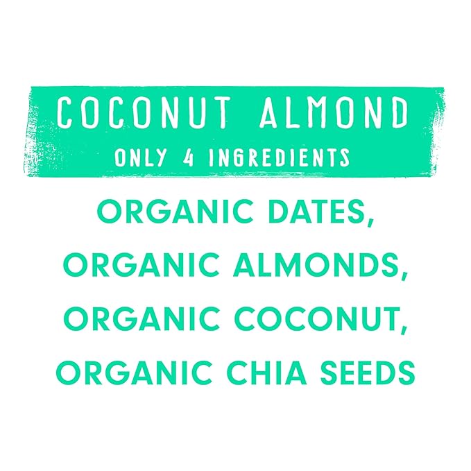 JONESBAR (Coconut Almond, 12 Count (Pack of 1)) USDA Organic Fruit & Nut Bar, Non-GMO, Kosher, Vegan, Gluten Free, Simple Snack Bar
