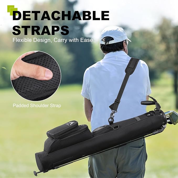 Golf Lightweight Stand Carry Bag– Easy to Carry and Durable Pitch n Putt Golf Bag for The Driving Range, Par 3 and Executive Courses–31.5 inches Tall