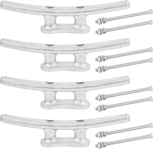 6/8/10/12/14 inch Dock Cleats With Bolts,Hot Dipped Galvanized Cast Iron Boat Cleats,Rope Cleat Boat Dock Cleats for Boat Docks,Decks,Piers for Tying up Boats,Marine Decor(1,2,4,5,6,8,10,12 Pack)