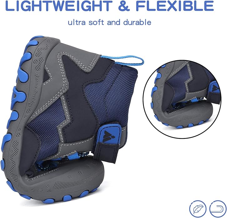Mishansha Kids Water Resistant Hiking Boots, Boys Girls Anti Collision Anti-Skid Athletic Outdoor Adventure Trekking Shoes