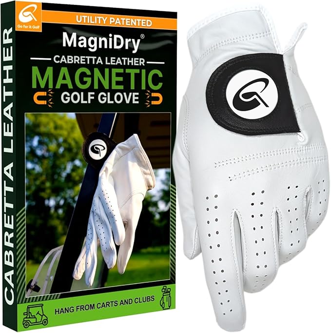 Golf Glove – Voted #1 for Comfort at The Professional Golf Merchandise Show in Orlando – Premium Cabretta Leather, Magnet-Driven Airflow to Stay Dry Between Shots