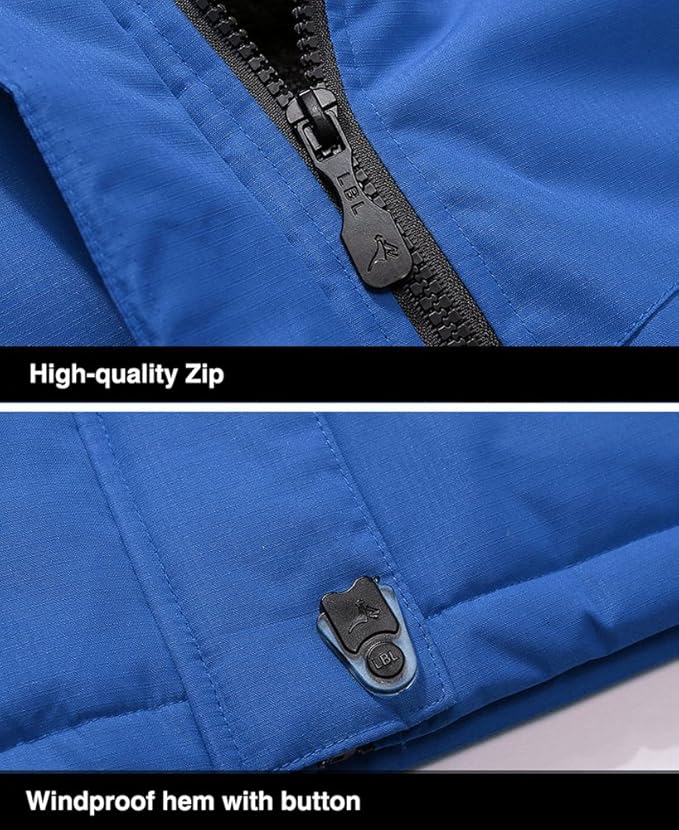 MAGCOMSEN Men's Winter Coats Water Resistant Ski Snow Jacket Warm Fleece Jacket Parka Raincoats With Multi-Pockets