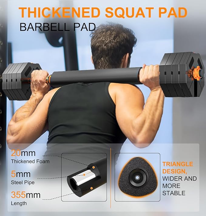 Adjustable Dumbbells Set for Women Men 20LBS/30LBS/40LBS/60LBS Weight Set with Connector, 5 in 1 Free Weights Dumbbells Set for Barbell Kettlebells Weightlift Push Up Fitness Exercises for Home Gym