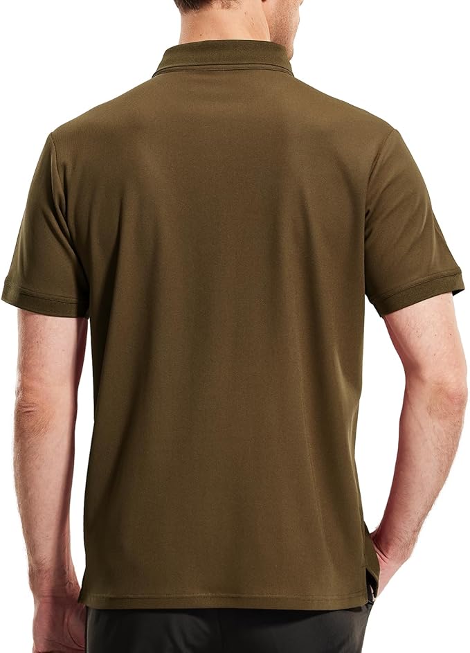 MIER Polo Shirts for Men Short Sleeve Quick Dry Polyester Collared Shirts Casual Golf Shirts, Moisture-Wicking
