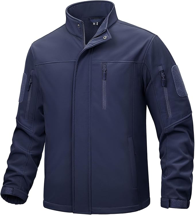 TACVASEN Men's Tactical Softshell Jacket Fleece Lined Water Resistant Windbreaker Military Lightweight Coat for Hiking