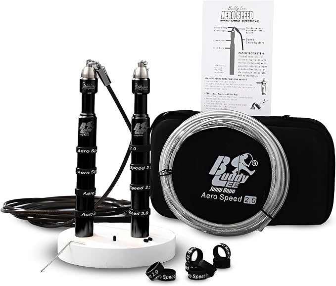 Buddy Lee Aero Speed Jump Rope 2.0 Upgraded Version with Sonic Rocket Speed Swivel Bearing | Tangle-Free & Adjustable Jump Rope for Men & Women - For Fitness, Double-Unders, and Cross-Training