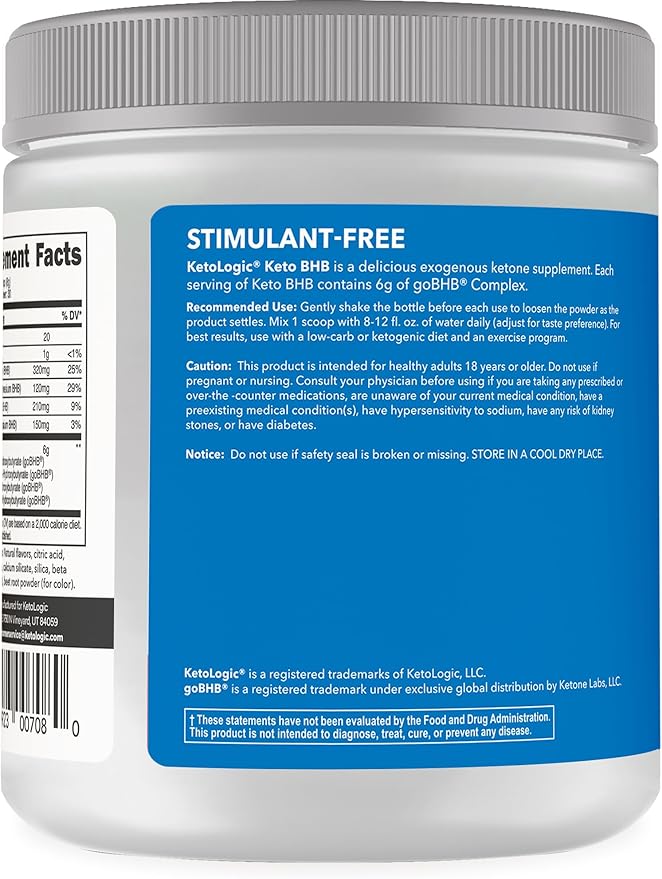 Ketologic Keto BHB (Orange Mango Flavor) 30 Servings - Exogenous Ketone Supplement with goBHB, Beta-Hydroxybutyrate Salts