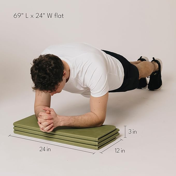 Foldable Multi-Purpose Fitness & Yoga/Pilates Mat, Workout Mat with Non-Slip Surface, Portable & Lightweight, For Studio or Home Use, As Seen on Shark Tank
