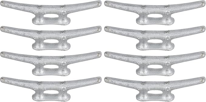 MarineNow Hot-Dipped Galvanized Iron Dock Cleat – Choose Size: 4", 6", 8", 10", 12", 14" – Heavy-Duty Boat Cleats for Dock Lines – Available in Single or Bulk Multi-Packs