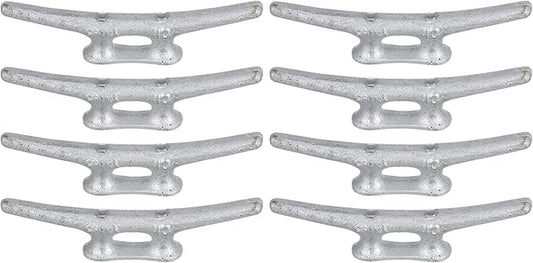 MarineNow Hot-Dipped Galvanized Iron Dock Cleat – Choose Size: 4", 6", 8", 10", 12", 14" – Heavy-Duty Boat Cleats for Dock Lines – Available in Single or Bulk Multi-Packs