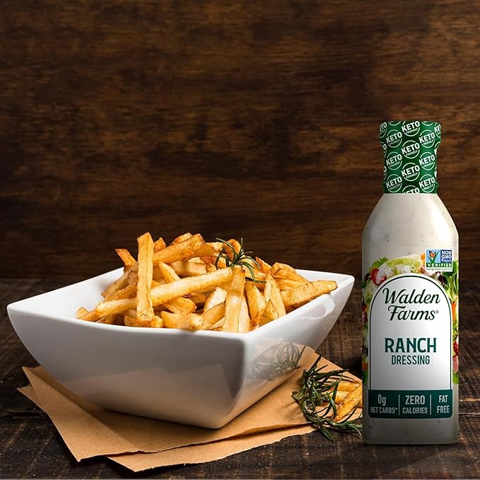 Walden Farms Ranch Dressing - Calorie-Free, Gluten-Free, Low Carb, Keto-Friendly, Sugar-Free, Dairy-Free Creamy Ranch Flavor - 2 Pack Value Pack, 12 oz Bottles