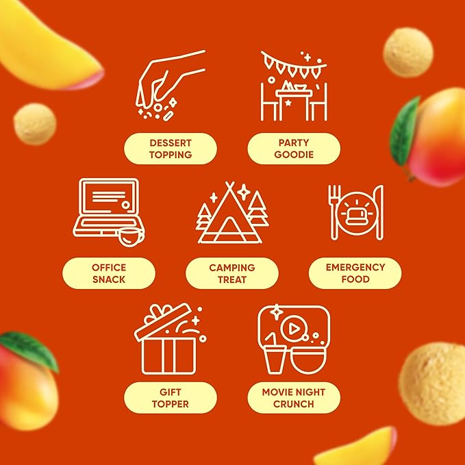 Star Candies Freeze Dried Mango Ice Cream | No Melting Freeze Dried Ice Cream Candy | Crunchy & Delicious Camping Food | Premium Astronaut Food loved by Kids and Adults | Space and Astronaut Snack | Gift Set for Birthday or Party (2.5 oz.)