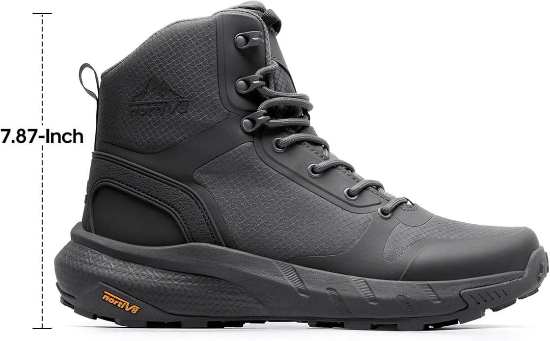 NORTIV 8 Men's Military Tactical Boot Lightweight Comfortable Boots for Work All Day Side Zipper Motorcycle Combat Hiking Boots Metrostrike(8-9 Inches)