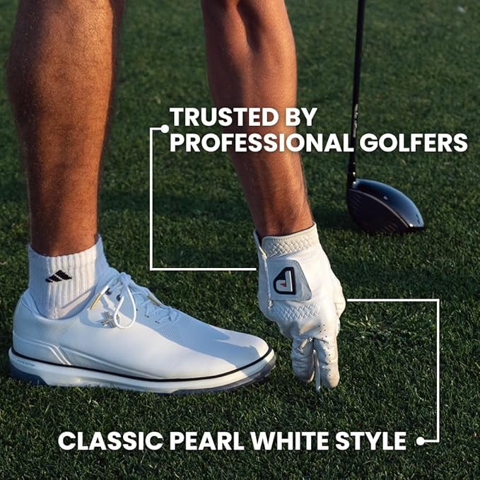 PUR3 2 Pack Golf Gloves Men | Real Genuine Cabretta Leather Glove - Super Soft Feel - Ball Marker Included - Mens Golf Gloves Left Hand or Right Hand