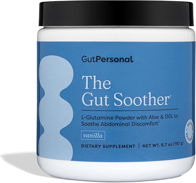 The Gut Soother L-Glutamine Powder Supplement: Restore Gut Lining, Soothe Digestive Discomfort While Promoting Overall Gut Health, 30 Servings (Vanilla)