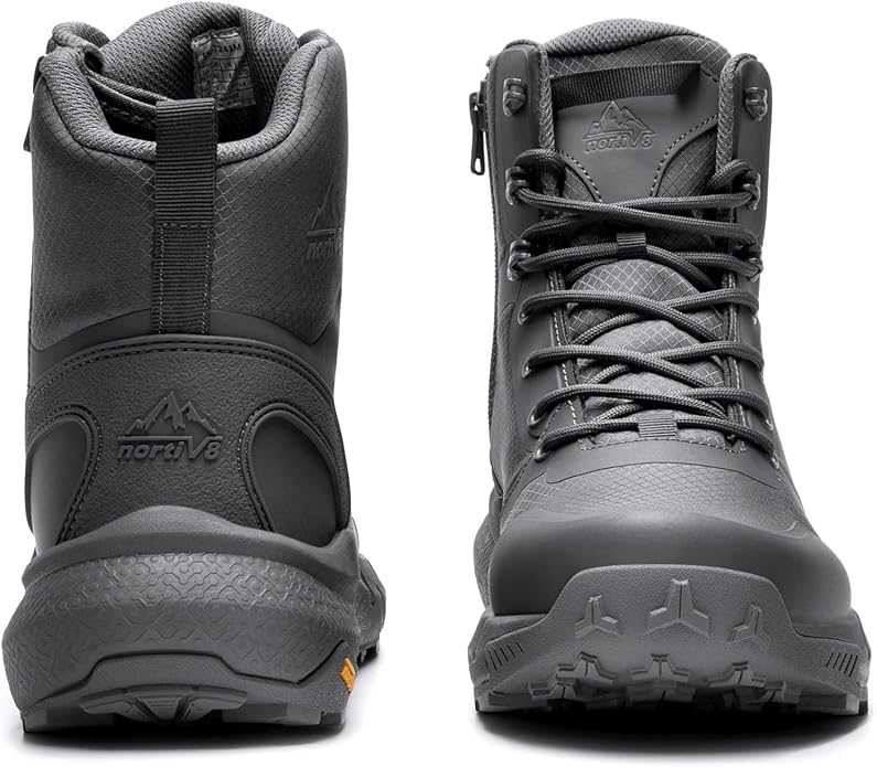 NORTIV 8 Men's Military Tactical Boot Lightweight Comfortable Boots for Work All Day Side Zipper Motorcycle Combat Hiking Boots Metrostrike(8-9 Inches)