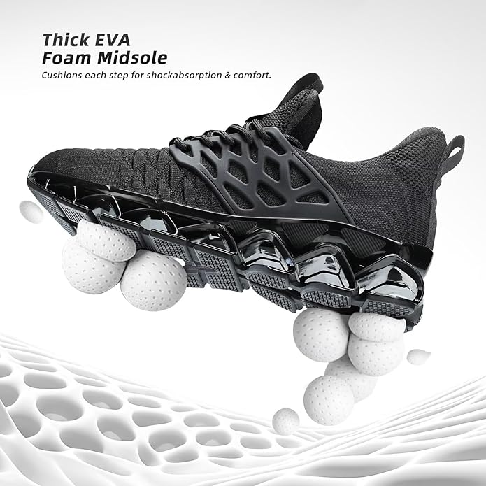 Men's Slip on Walking Running Shoes Blade Tennis Casual Fashion Sneakers Comfort Non Slip Work Sport Athletic Trainer