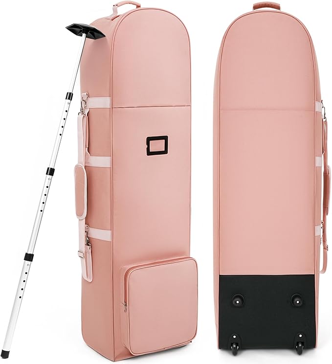 Golf Travel Bags for Airlines with Adjustable Support Rod and Detachable Shoulder Straps, Soft Foldable Golf Club Travel Covers, 900D Heavy Duty Oxford
