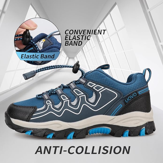 Kids Boys Running Shoes Waterproof Non-Slip Breathable Low-Top Outdoor Hiking Walking Sneakers (Little/Big Kids)