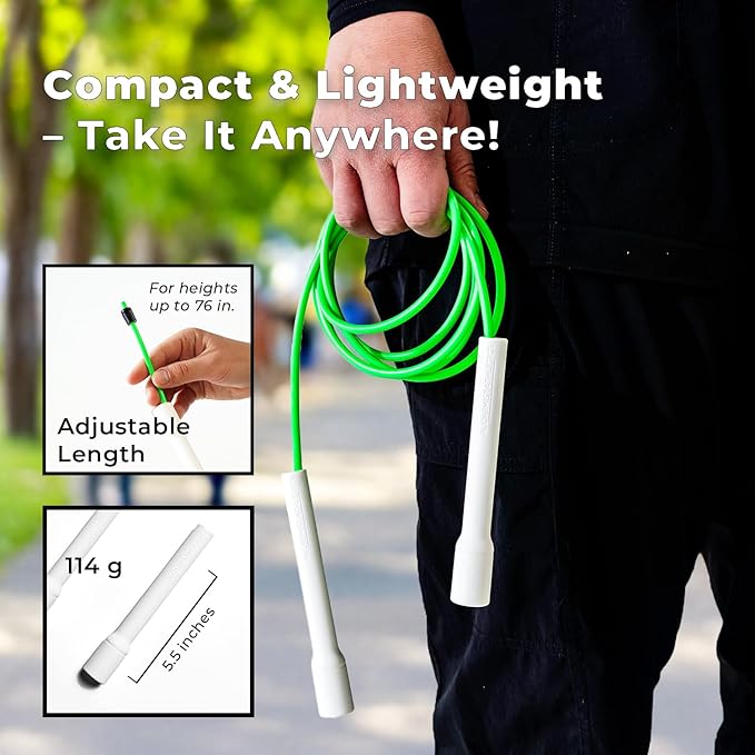 Premium Tangle-Free Jump Rope for Men & Women | Adjustable 10ft Skipping Rope | Ideal for Boxing, CrossFit & Cardio Training | Speed Rope for Fitness & Double Unders | Shatterproof Ergonomic Handles | Durable 5mm Cord