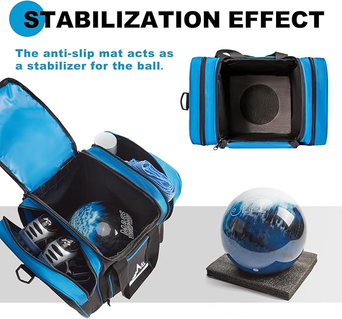 Himal Bowling Ball Bag for Single Sphere - Bowling Ball Tote Bowler's Bag with Padded Sphere Holder - Fits Bowler's Shoes Up to Mens Size 14