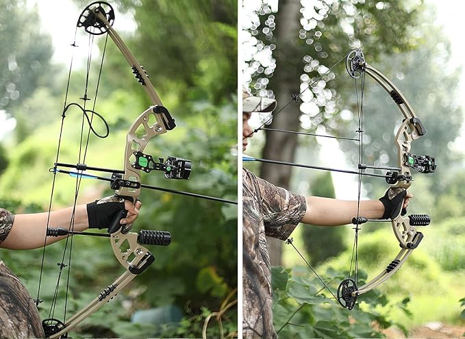 Compound Bow and Arrow Set, Hunting & Targeting, Limb Made in USA,Draw Weight 30-55lbs Adjustable,Draw Length 24-29.5", Right/Left Handed for Adult/Beginner