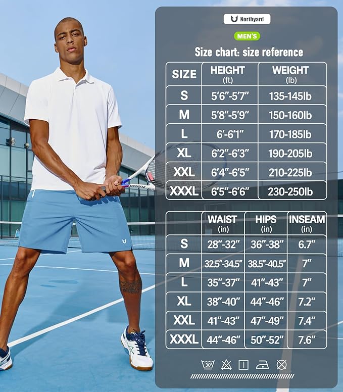 NORTHYARD Men's Running Athletic Shorts 5"/ 7"/ 9" Workout Gym Short Tennis Quick Dry Active Sport Hiking Basketball