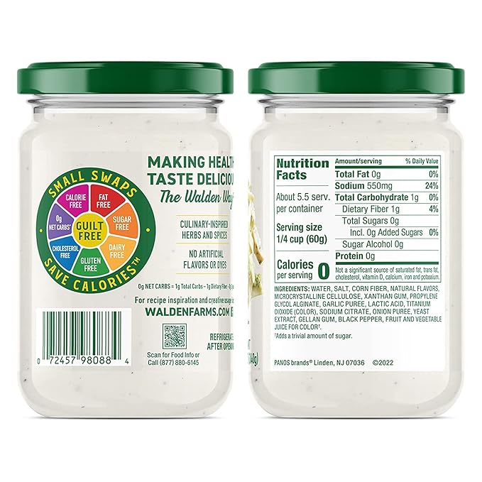 Walden Farms Alfredo Sauce – Zero Calorie, Sugar Free, Keto & No Carb Creamy Italian-Style Pasta Sauce – 2-Pack, 12 oz Bottles