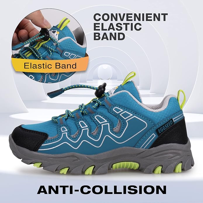 Boys Girls Hiking Trail Shoes Waterproof Slip Resistant Outdoor Trekking Walking Running Sneakers(Little/Big Kids)