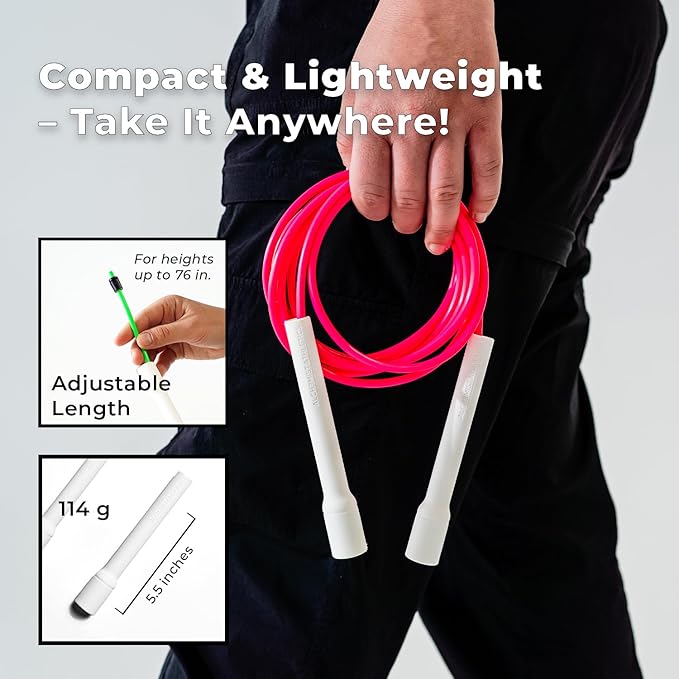 Premium Tangle-Free Jump Rope for Men & Women | Adjustable 10ft Skipping Rope | Ideal for Boxing, CrossFit & Cardio Training | Speed Rope for Fitness & Double Unders | Shatterproof Ergonomic Handles | Durable 5mm Cord