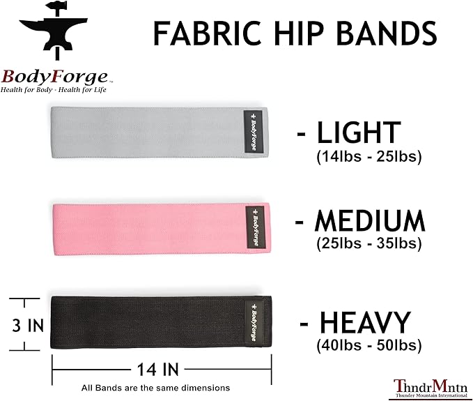 BodyForge Eco-Friendly Resistance Loop & Hip Bands Exercise Sets with Carry Bags