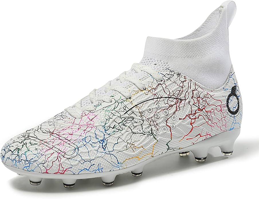 Men's Soccer Shoes High-Top Soccer Cleats Outdoor Breathable Athletic Professional Spikes Youth Boys Football Shoes Unisex