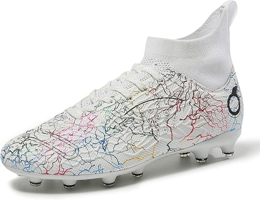 Men's Soccer Shoes High-Top Soccer Cleats Outdoor Breathable Athletic Professional Spikes Youth Boys Football Shoes Unisex