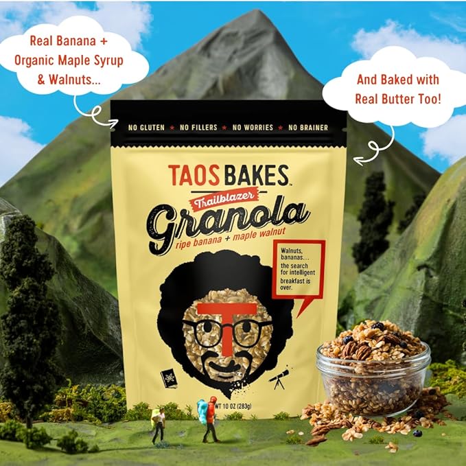 Taos Bakes- Ripe Banana & Maple Walnut Granola - Crunchy Granola Breakfast Snack - Gluten Free, No GMOS, No Fillers - 10 oz (Pack of 6)