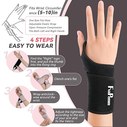 Carpal Tunnel Wrist Brace for Right Left Hand 2 Pairs, Wrist Support Wraps for Women Men, Adjustable Wrist Brace for Tendonitis, Arthritis, Weightlifting, Sports, Day Night Support, Nude&Black