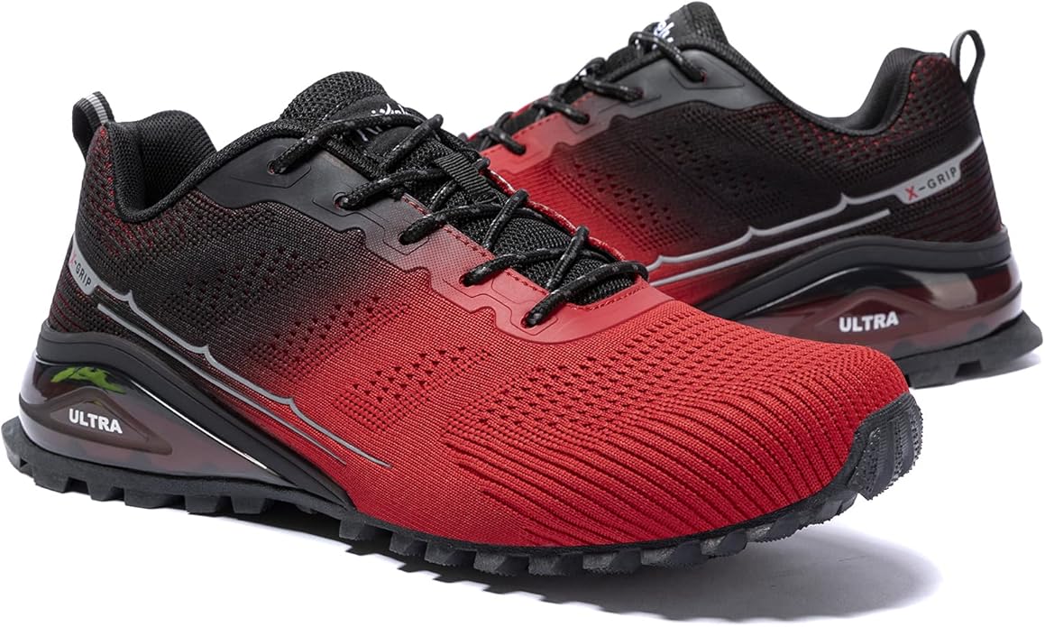 Kricely Men's Trail Running Shoes Fashion Walking Hiking Sneakers for Men Tennis Cross Training Shoe Outdoor Snearker Mens Casual Workout Footwear